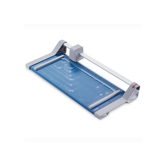 Dahle Cizalla de Rodillo 507 A4 Gris-Azul para Uso Doméstico y Ocio, Mesa de Metal Antideslizante, Corte Preciso
