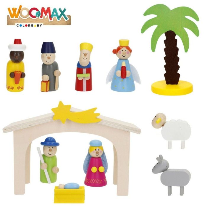 Belén de Navidad Woomax Madera plywood 23 x 16 x 11 cm (4 Unidades) 8 Belén de Navidad Woomax Madera plywood 23 x 16 x 11 cm (4 Unidades) 8