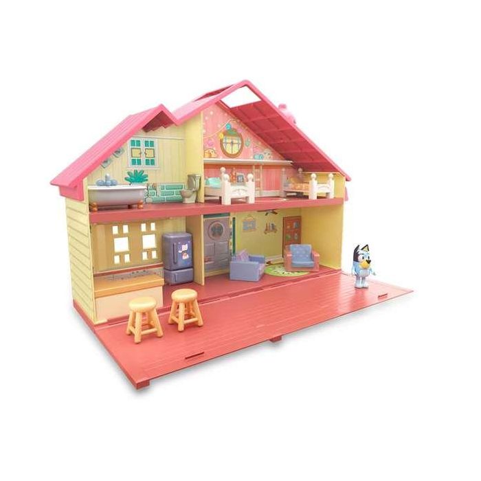 Casa familiar bluey con dos plantas y diferentes habitaciones, incluye figura bluey de 6 cm y accesorios 35 cm 3