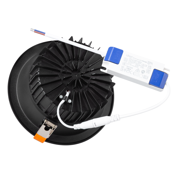 Foco Downlight Circular LED 20W 2.000Lm 4000ºK Anti-Deslumbrante UGR19 40.000H Negro Blanco Natural 6