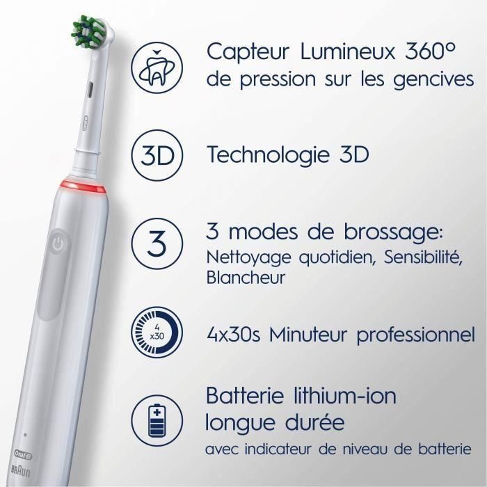 Oral-B 80719288 Cepillo de dientes eléctrico Pro 3 inalámbrico, blanco 4
