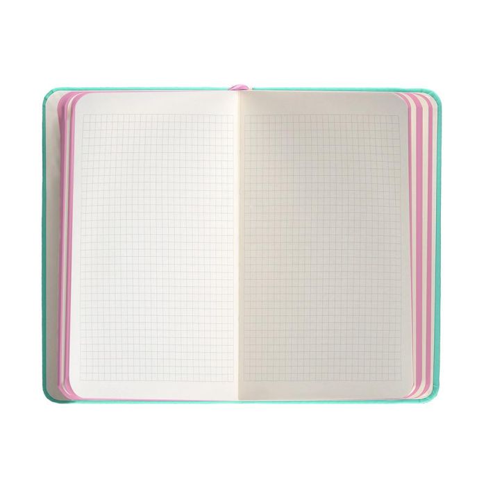 Cuaderno Con Gomilla Antartik Notes Tapa Dura A6 Hojas Cuadricula Rosa Y Turquesa 100 Hojas 80 gr Fsc 7