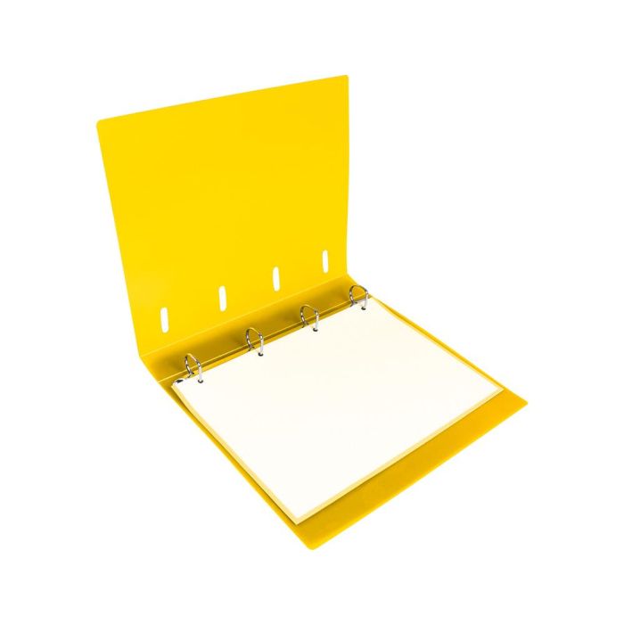 Carpeta Con Recambio Liderpapel A4 Cuadro 5 mm 100 Hojas 80 gr Polipropileno 4 Anillas 25 mm Color Amarillo 4