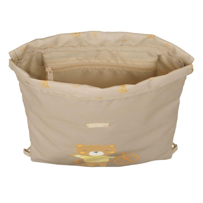 Bolsa Mochila con Cuerdas Safta Osito Beige 26 x 34 x 1 cm 2