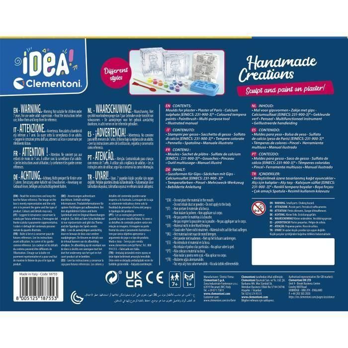 Clementoni CLEM18755 Kit Creación de Animales de Yeso para Ocio Creativo, Hecho en Italia 2 Clementoni CLEM18755 Kit Creación de Animales de Yeso para Ocio Creativo, Hecho en Italia 2