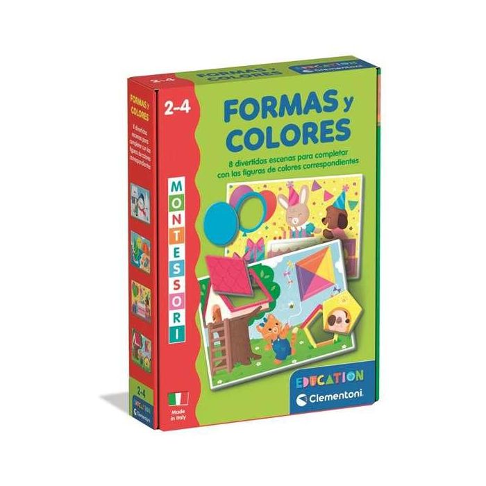 Clementoni Montessori - Juego Educativo Formas y Colores para Niños 2+ Años - Idiomas Múltiples