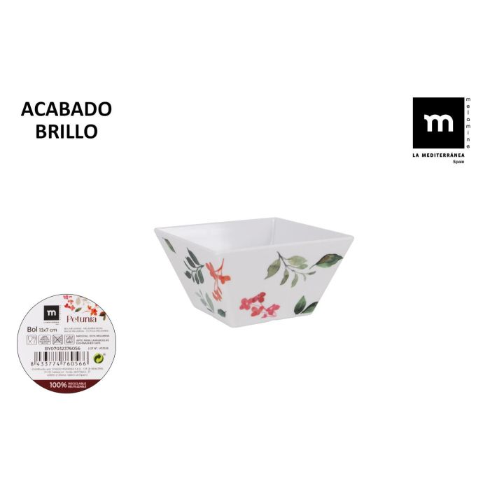 Bol de melamina Petunia 13x7 cm brillo - La Mediterranea (24 Unidades) Bol de melamina Petunia 13x7 cm brillo - La Mediterranea (24 Unidades)