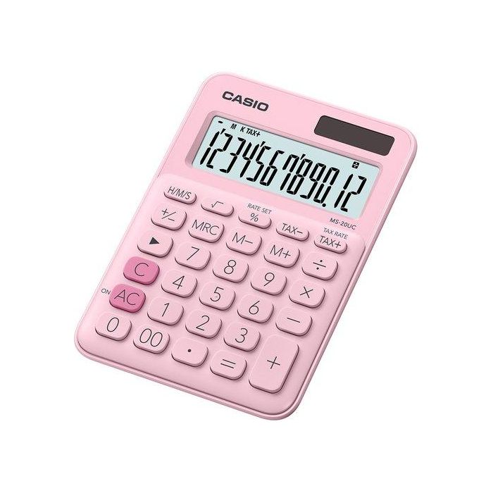 Casio Calculadora de Oficina Sobremesa Rosa 12 Dígitos Ms-20Uc