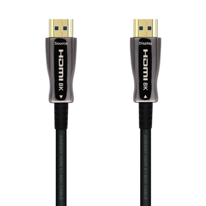 AISENS A153-0524 Cable HDMI 2.1 Ultra Alta Velocidad con Ethernet 8K@60Hz 4K@120Hz 48Gbps 100m Fibra Óptica/Cobre Conectores Oro Unidireccional