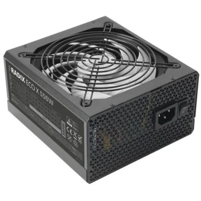 Tacens 1Recox550 Fuente de Alimentación ATX 550W PFC Activo, 87% Eficiencia, Ventilador 14cm, Negro