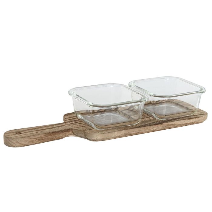 Tabla Aperitivo Basicos DKD Home Decor Natural 11 x 6 x 36 cm Set de 3