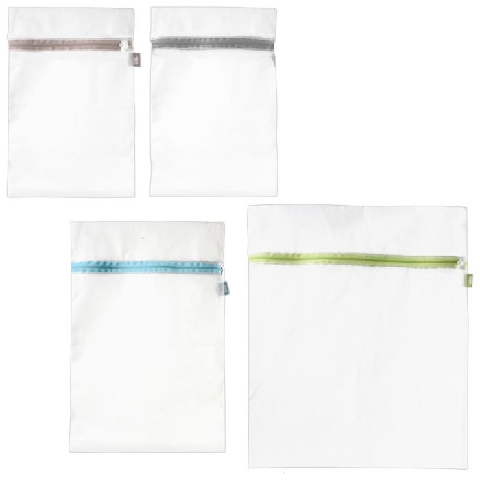 Je cherche une Idee Juego de 4 Protectores para Lavado Blancos con Cremallera Grande Mediana y Pequeñas para Prendas Delicadas 2