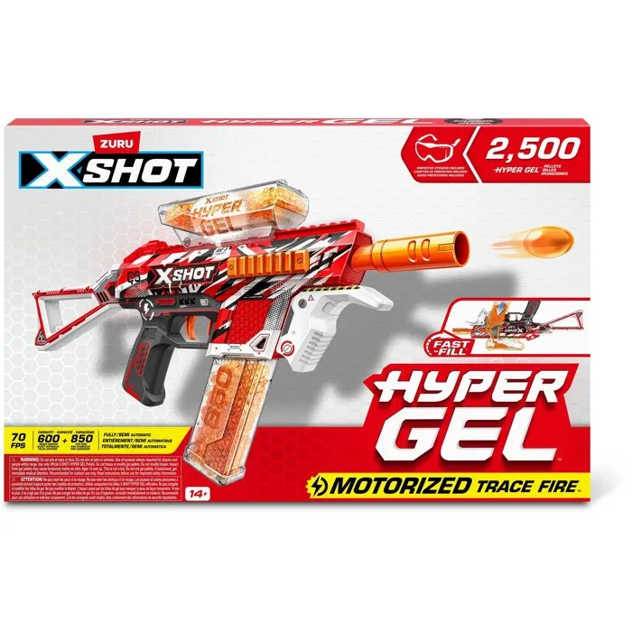 Zuru Hyper Gel Blaster X-SHOT Fuego Traza Medio Automático y Semiautomático 2500 Perdigones Alcance 51 m/seg 1
