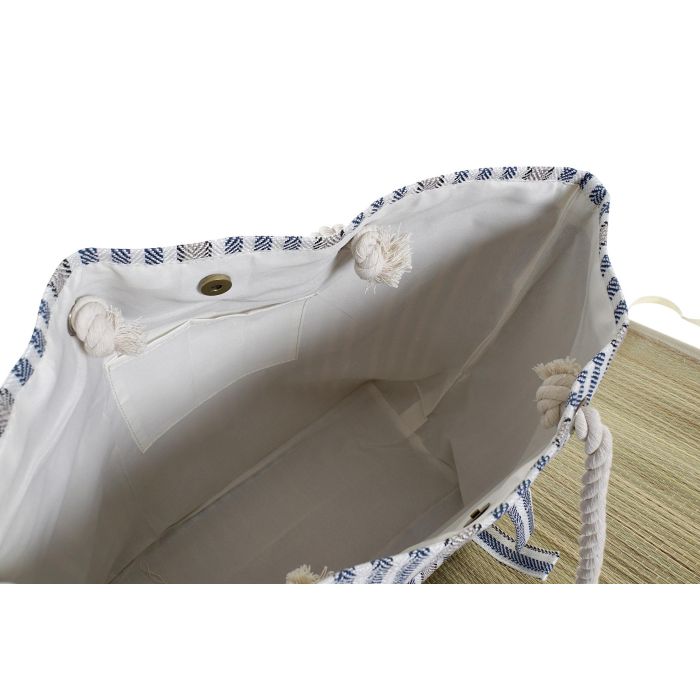 DKD Home Decor Bolso Atlantico de Poliester y Seagrass, Set de 2 Unidades en Rojo y Azul con Diseño Esterilla 16x36x50 cm 3