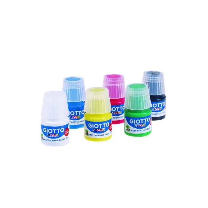 Giotto Témpera Acrílica Decor 25 mL - Pack de 6 Botes Colores Surtidos