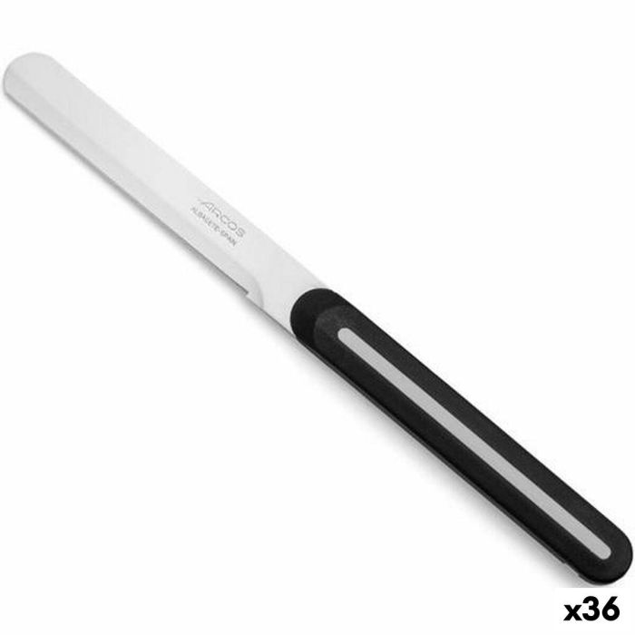 Cuchillo de Untar Arcos Negro Blanco 10 cm Acero Inoxidable (36 Unidades) 1