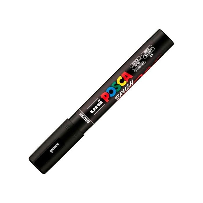 POSCA PC-5BR Marcador Brush Punta M Semiflexible Negro