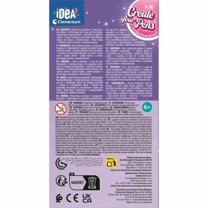 Clementoni CLE8005125188727 Crea tus bolígrafos Mejores Amigos Kit Manualidades 1