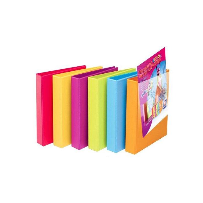 Carpeta Canguro Iberplas Pvc Fun Color A4 2 An.Mixtas 40Mm Col.Surt. (Set de 6)