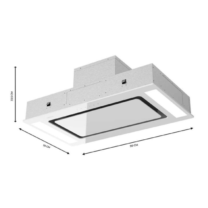 Cecotec Campana Convencional Integrable Bolero Flux TIR 908000 Blanco Cristal 90cm A++ 18