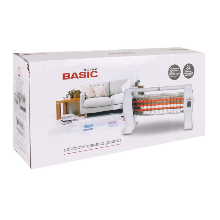 Basic Home Calefactor Eléctrico 600W-1200W, 13x23x53 cm (4 Unidades) 3
