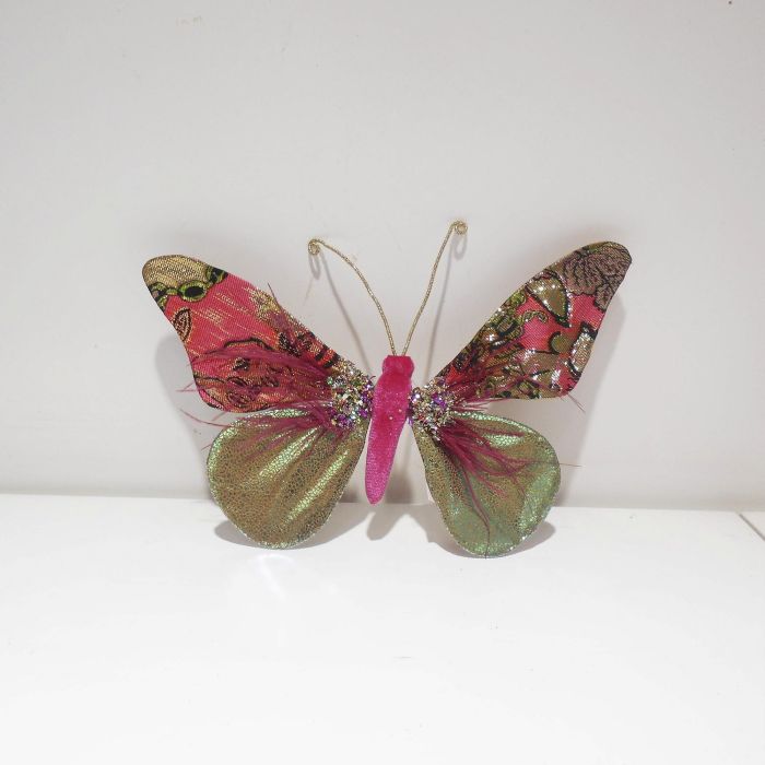 DKD Home Decor Figura Navidad Moderna Rosa Mariposa Poliéster 3x18x22 cm (2 Unidades) 1 DKD Home Decor Figura Navidad Moderna Rosa Mariposa Poliéster 3x18x22 cm (2 Unidades) 1
