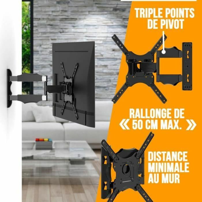 Nanook NAN1686727866385 Soporte de pared giratorio inclinable para televisores 32-55 pulgadas LCD, LED, QLED, OLED 4