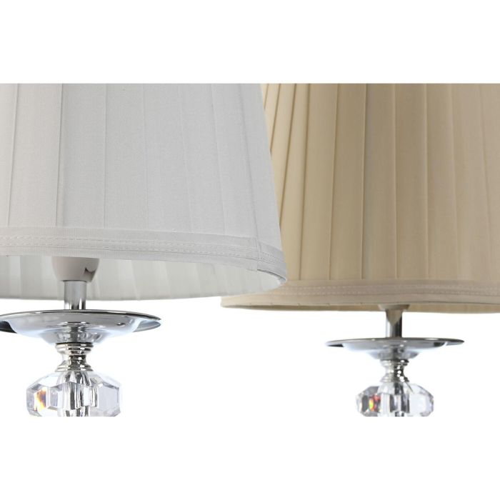 DKD Home Decor Lámpara Sobremesa Tradicional E14 25W Blanco Beige Metal Acrílico Tela Pack 2 Unidades - 22x45x22 cm 4 DKD Home Decor Lámpara Sobremesa Tradicional E14 25W Blanco Beige Metal Acrílico Tela Pack 2 Unidades - 22x45x22 cm 4