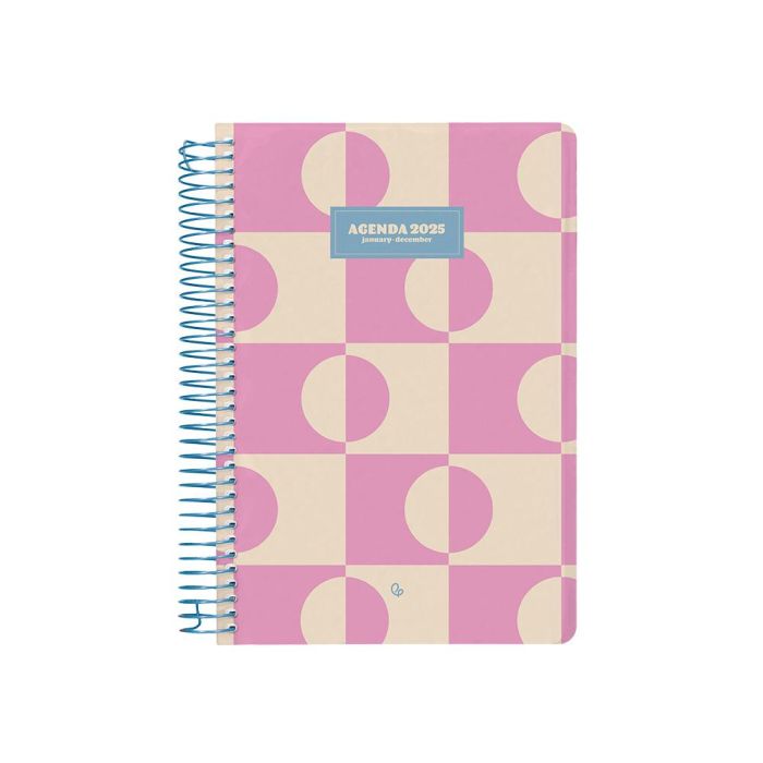 Agenda Espiral Liderpapel Classic A4 2025 Dia Pagina Rosa Papel 70 gr 1