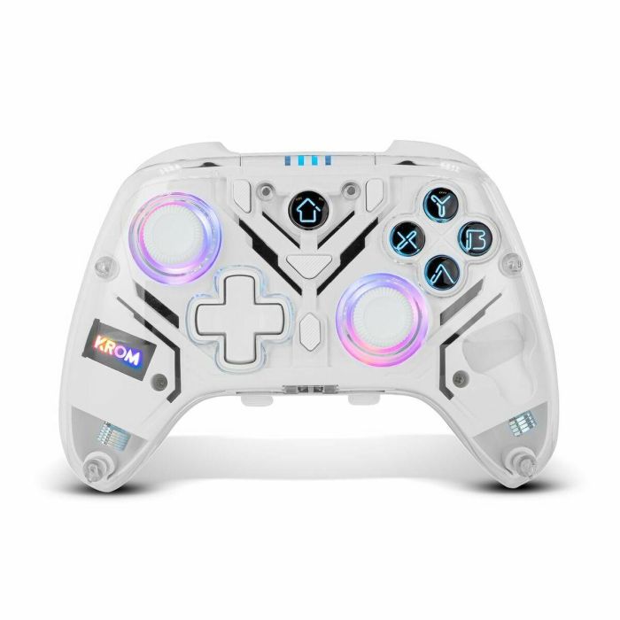 Krom NXKROMKRYSTAL Mando y Volante Inalámbrico Bluetooth/USB Transparente para Android, Nintendo Switch, PC, iOS 6