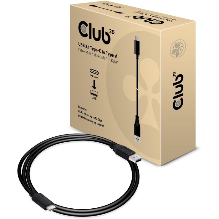 Club3D Kabel USB 3.1 Typ C <> Typ A PowerDeliv. 1m St/St 1