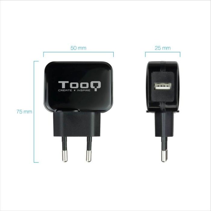 Tooq Cargador de Pared USB 12W Negro Modelo TQWC-1S01 - 1 Puerto 1