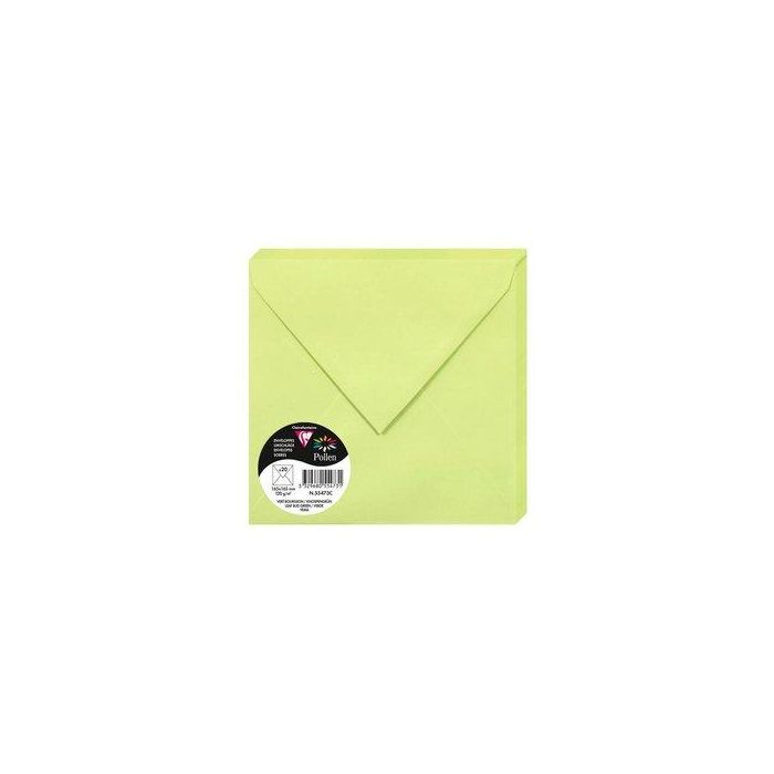 Sobre Clairefontaine Pollen 165X165 120G Verde Yema Paquete De 20