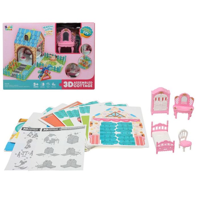 Casa Montaje Madera Y Mobiliario Puzzle 27x20 cm 1 Set Casa Montaje Madera Y Mobiliario Puzzle 27x20 cm 1 Set