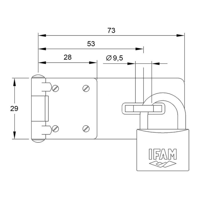 Portacandado pc410 acero 73x29mm ø9,5mm. ifam 2