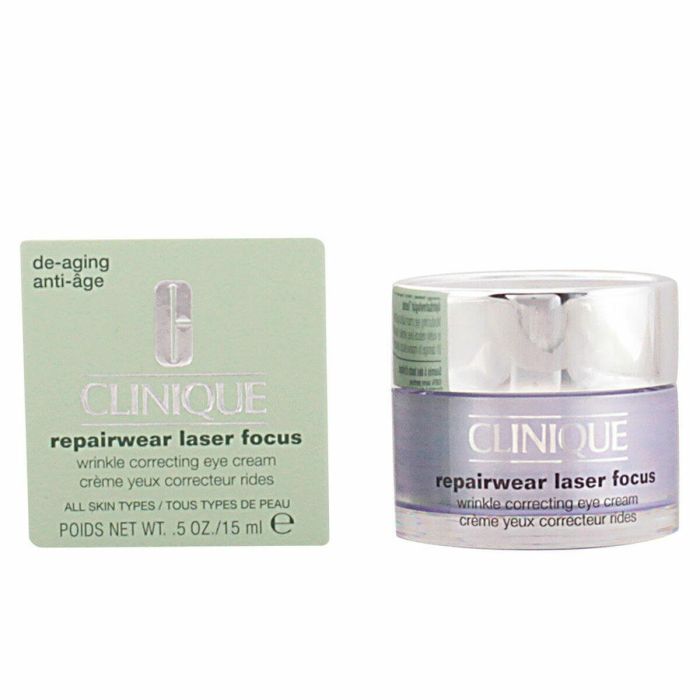 Clinique Repairwear Laser Focus Crema Contorno de Ojos Antiarrugas Reparadora, Correctora de Líneas y Arrugas, Hidratante Profunda 15 ml