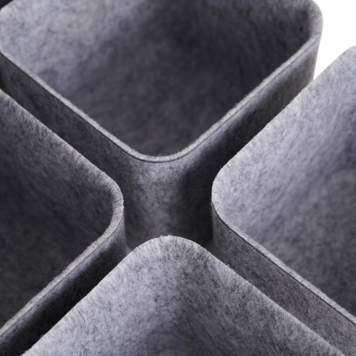 Day Juego de 5 Cestos Gris de Fieltro, 1 Cesto Grande 25x25cm y 4 Pequeños 12x12cm 5 Day Juego de 5 Cestos Gris de Fieltro, 1 Cesto Grande 25x25cm y 4 Pequeños 12x12cm 5