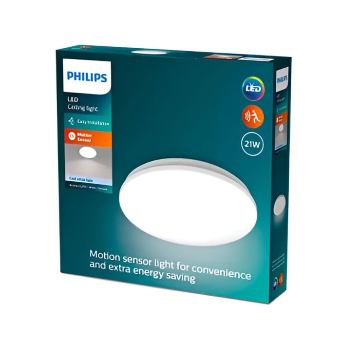 Philips Plafón led circular Acuna con sensor, 21 W, 4000 K, 2900 lm, Ø 34,5 x 7,1 cm