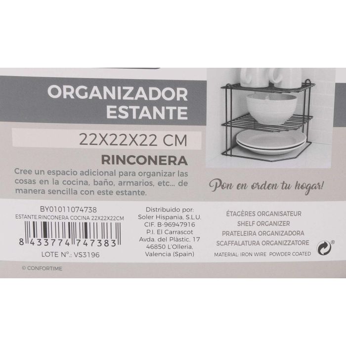 Rinconera de Cocina Confortime 22x22x22 cm Negro (8 Unidades) 7