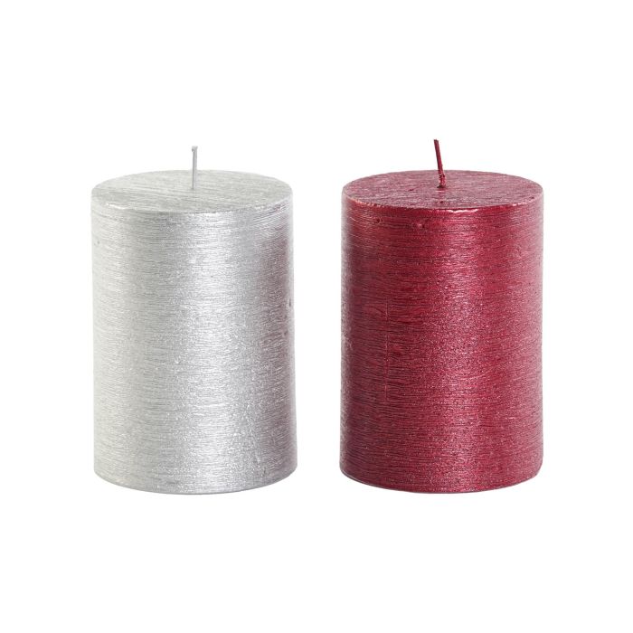 DKD Home Decor Vela de Navidad Tradicional Roja y Plateada, de Cera, 50h de Duración, 7x7x9.5 cm, Pack de 12 Unidades 0 DKD Home Decor Vela de Navidad Tradicional Roja y Plateada, de Cera, 50h de Duración, 7x7x9.5 cm, Pack de 12 Unidades 0
