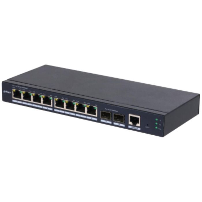 Dahua Technology SG4010-2F Switch Gestionado L2, 8 Puertos Gigabit Ethernet (10/100/1000), 2 SFP, 20 Gbps, Negro