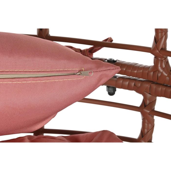 Sillón de jardín DKD Home Decor 90 x 65 x 151 cm Metal Terracota ratán sintético 1 Sillón de jardín DKD Home Decor 90 x 65 x 151 cm Metal Terracota ratán sintético 1