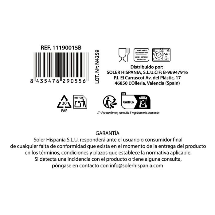La Mediterranea Vaso Canberra 310 cc, 8.5x9.3 cm (48 Unidades) 5