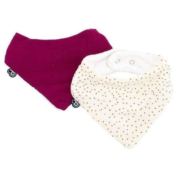Domiva DOM3700948338438 Pack de 2 Baberos Bandana de Muselina con Lunares Granadina Talla Única Domiva DOM3700948338438 Pack de 2 Baberos Bandana de Muselina con Lunares Granadina Talla Única