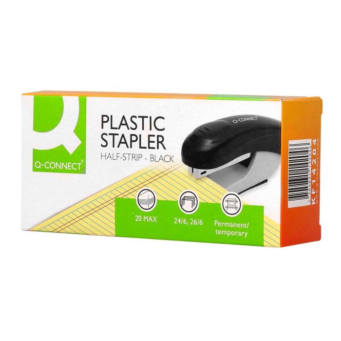 Grapadora Q-Connect Kf14204 Plastico Abs Negra Capacidad 20 Hojas 7