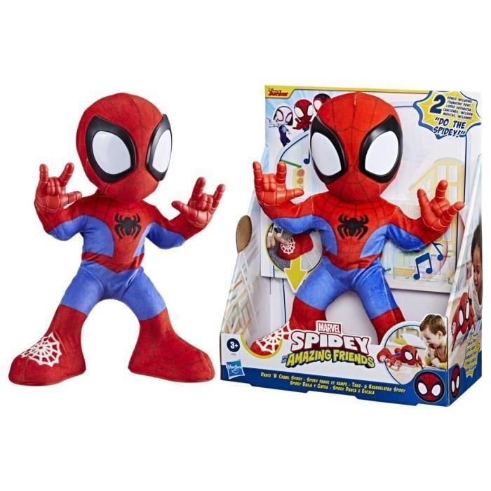 Hasbro HASF67225L0 Spidey Peluche Interactivo que Baila y Gatea con Música y Sonidos, de Spidey y sus Amigos, para 3+ Años