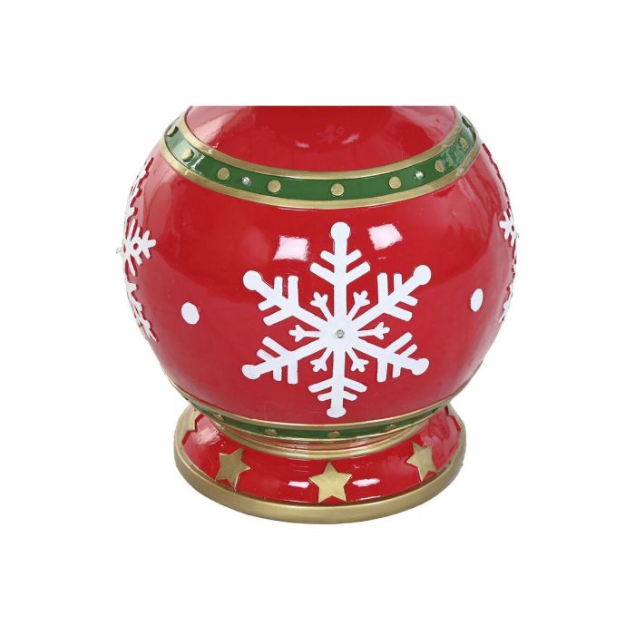 DKD Home Decor Figura Navidad Tradicional con LED integrado de Resina Rojo Verde, 30x30x109 cm (funciona con 3 pilas AA) 3