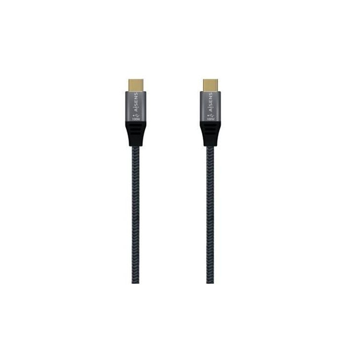 AISENS A107-0672 Cable USB C a USB C USB4 Gen 2x2, 20Gbps, 100W Power Delivery, Video 8K, Thunderbolt 3, 1.5m Gris