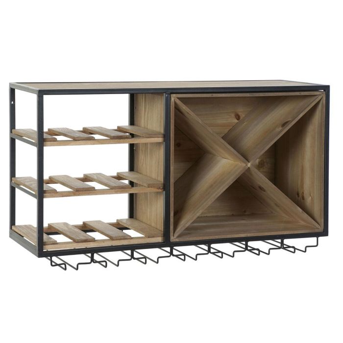 DKD Home Decor Botellero Vintage Madera y Metal Natural Negro 24x44x80 cm con 3 Estantes DKD Home Decor Botellero Vintage Madera y Metal Natural Negro 24x44x80 cm con 3 Estantes