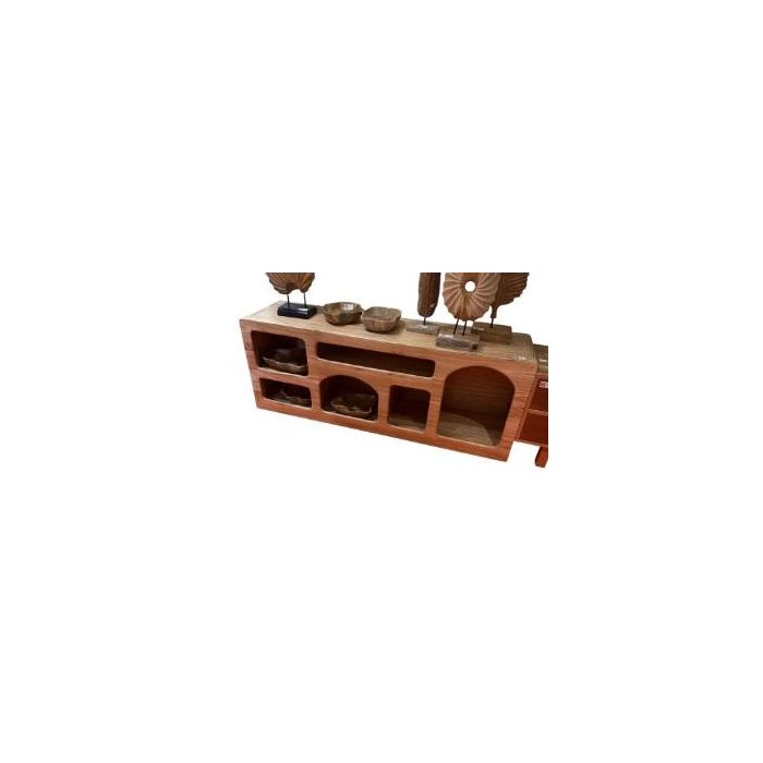 DKD Home Decor Mueble de Televisión Moderno Fabricado en Madera de Mindi con 160 cm de Ancho, 40 cm de Largo y 60 cm de Alto